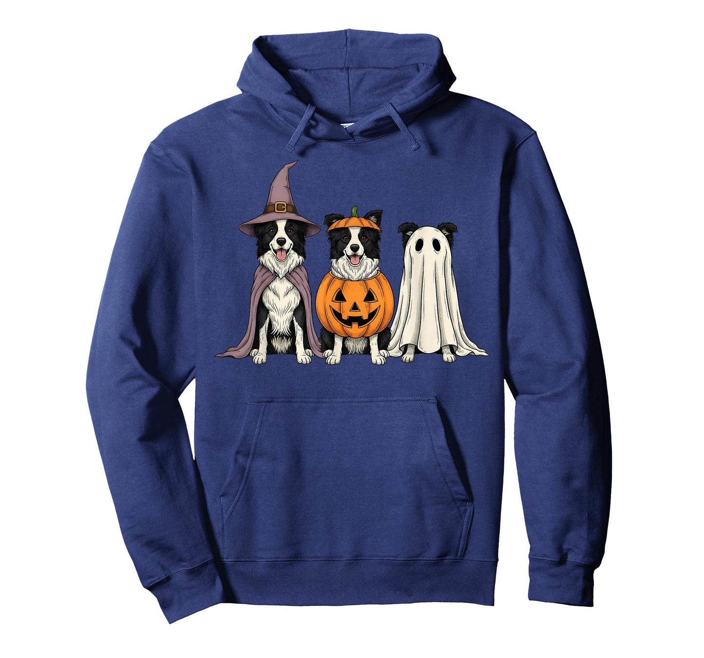 Spooky Ghost Border Collie Pumpkin Halloween Dog Lover T-Shirt