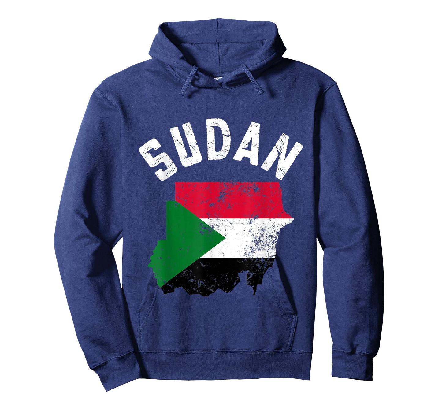 Distressed Patriotic Sudan Flag Map Men Women T-Shirt