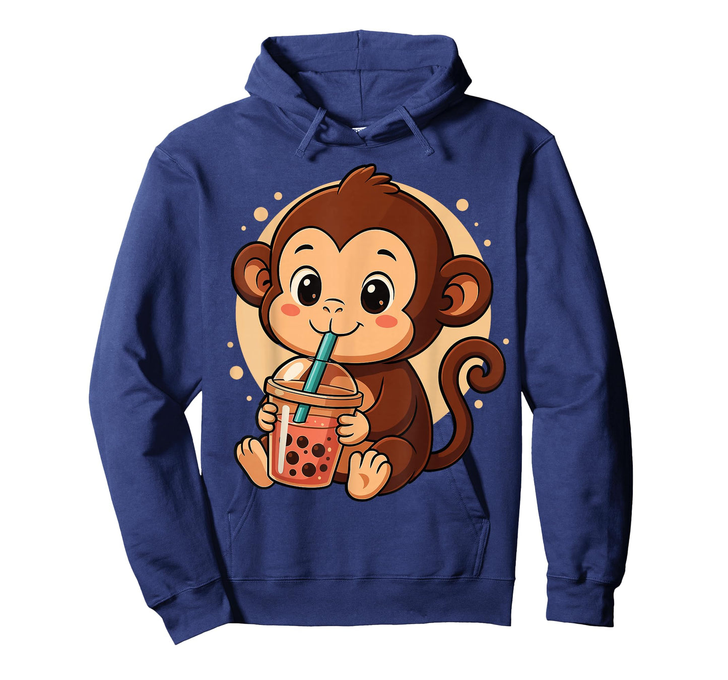 Cute Monkey Kawaii Anime Drinking Bubble Tea Girl Kids T-Shirt