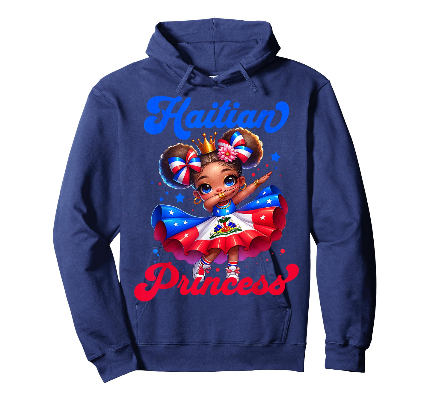 Dabbing Melanin Haitian Princess Haiti Flag Black Girls T-Shirt