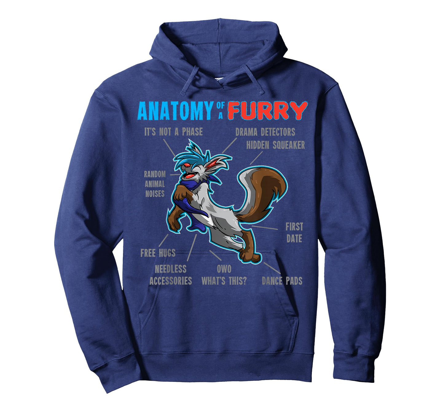 Furry shirt - Anatomy of a Furry - cartoon wolf shirt T-Shirt