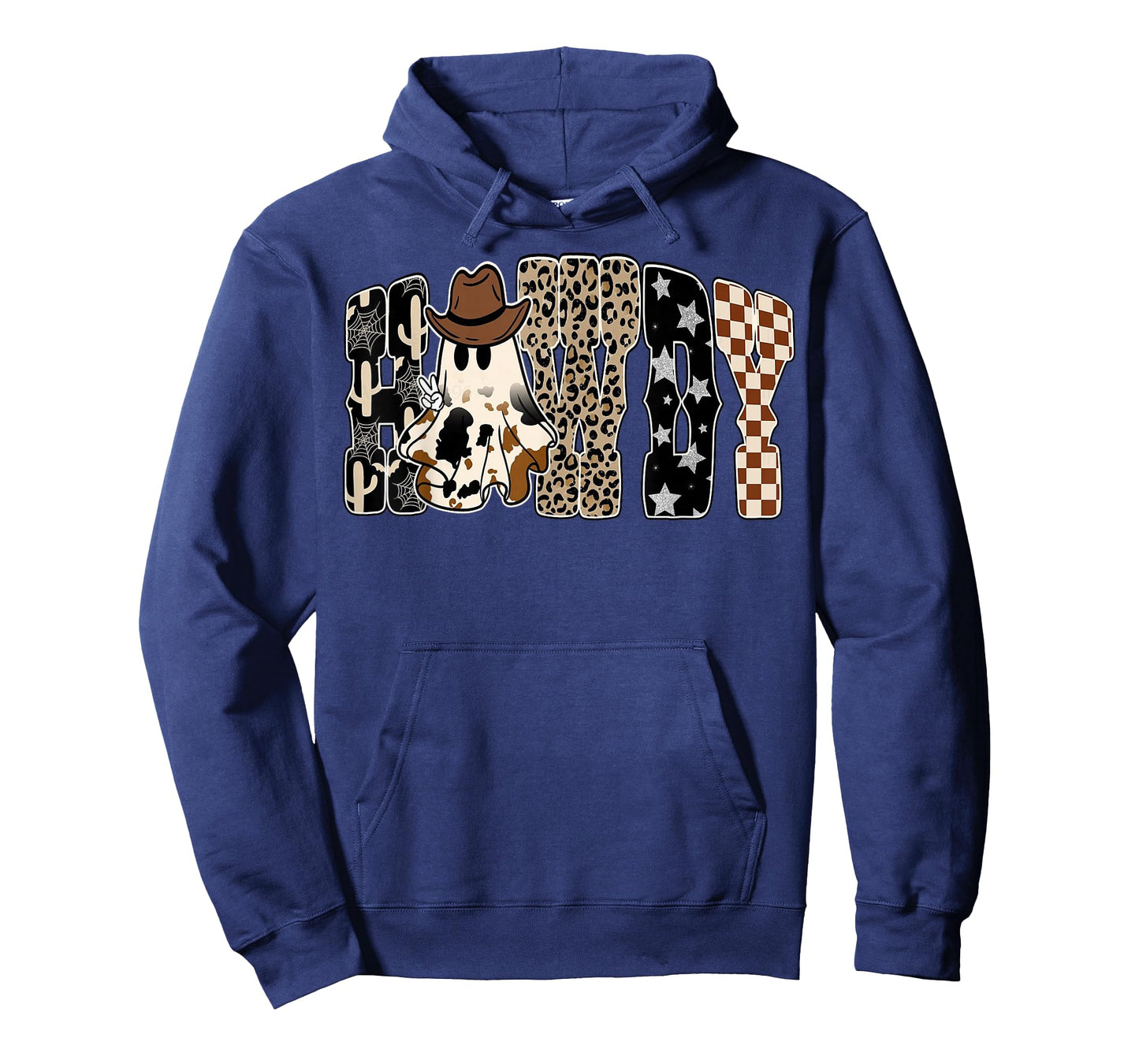 Leopard Howdy Boo Checkered Cute Cowboy Halloween T-Shirt