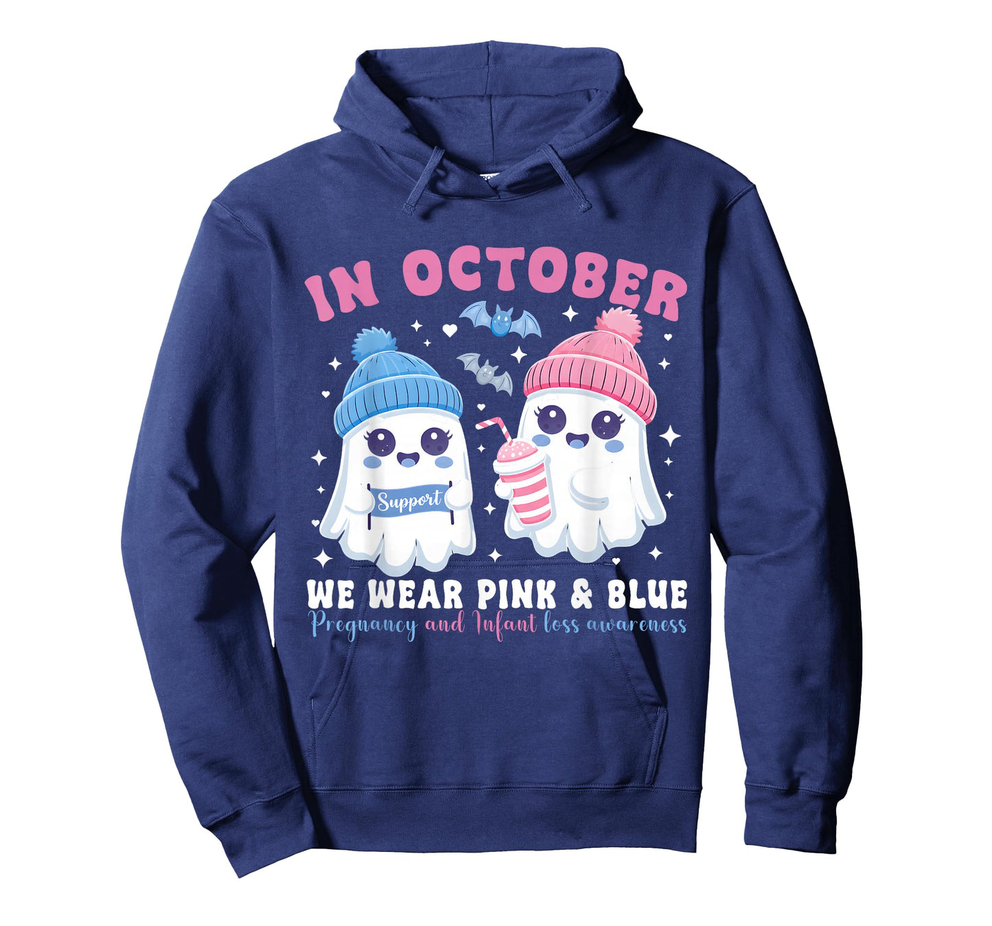 in October We Wear Pink and Blue Infant Loss Awareness T-Shirt
