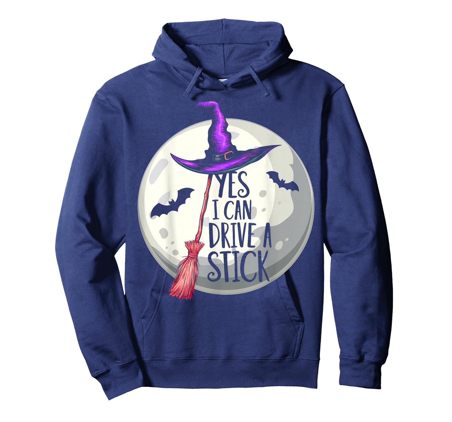 Yes I Can Drive A Stick Funny Halloween Spooky Witch Womens T-Shirt