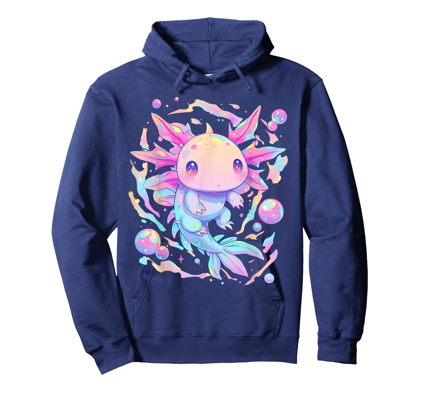Kawaii Pastel Goth Cute Pink Sparkles Axolotl and Bubbles T-Shirt
