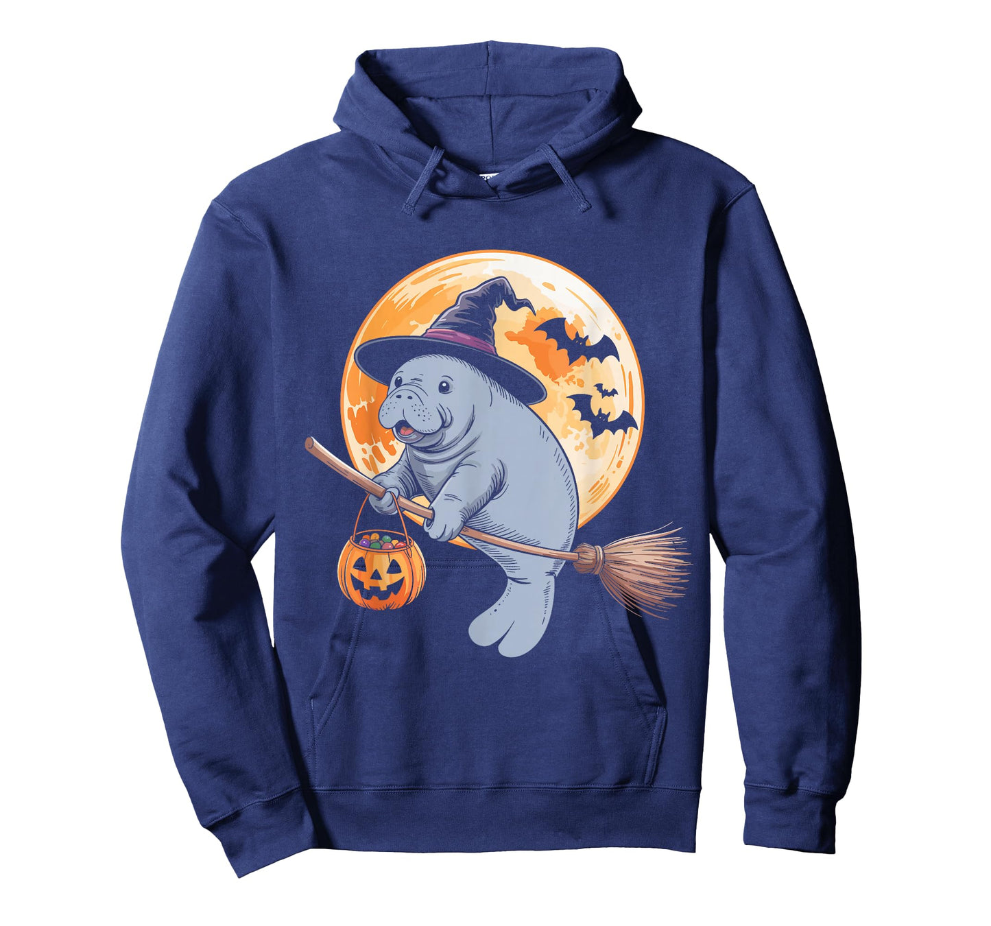 Manatee Witch Hat Pumpkin Halloween Costume Men Women Kids T-Shirt