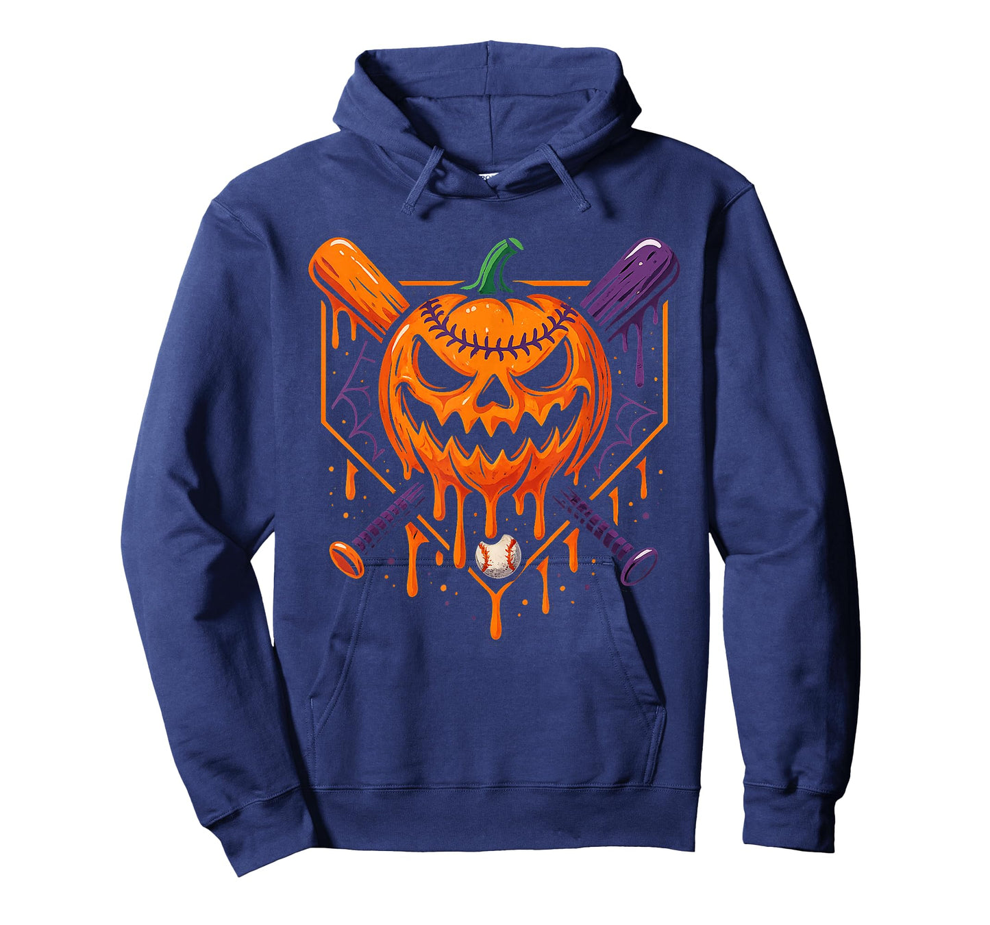 Pumpkin Halloween Baseball Ice Cream Drip Spooky Boys Youth T-Shirt