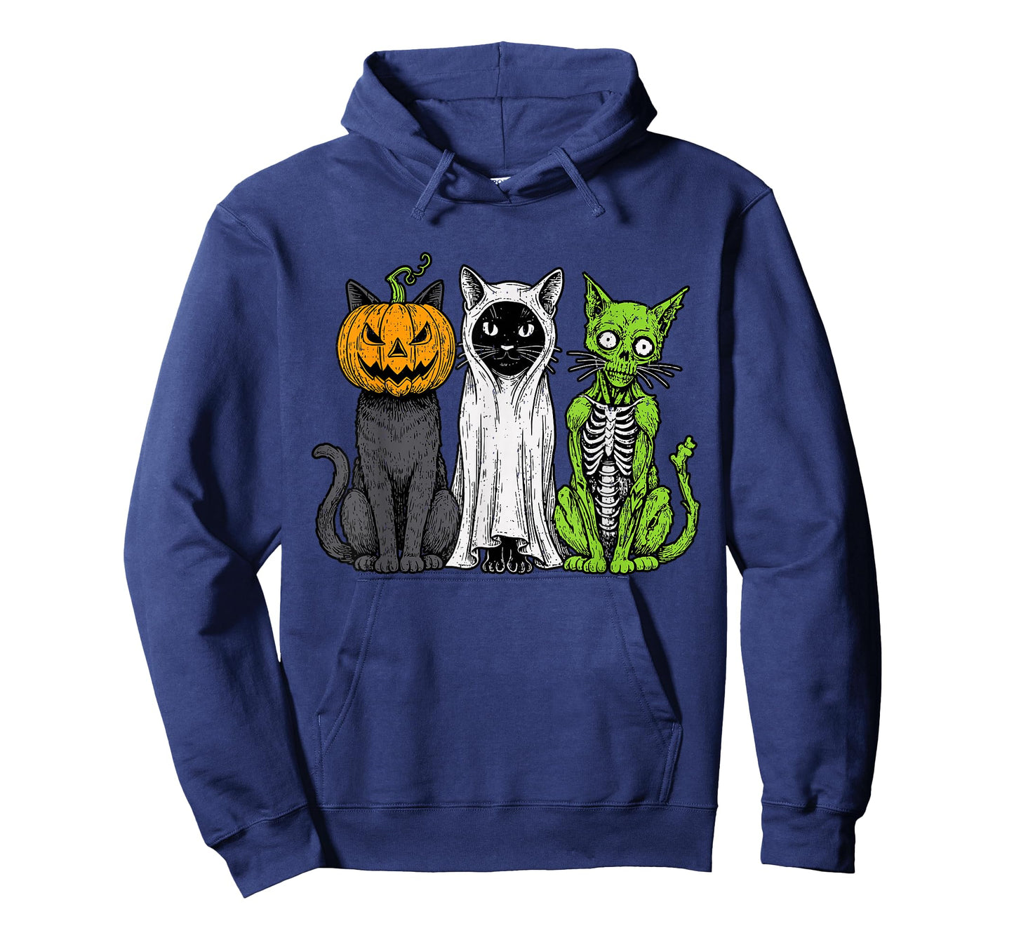 Skeleton Cat Pumpkin Ghost Halloween Kitty Meow Girl Boy Kid T-Shirt