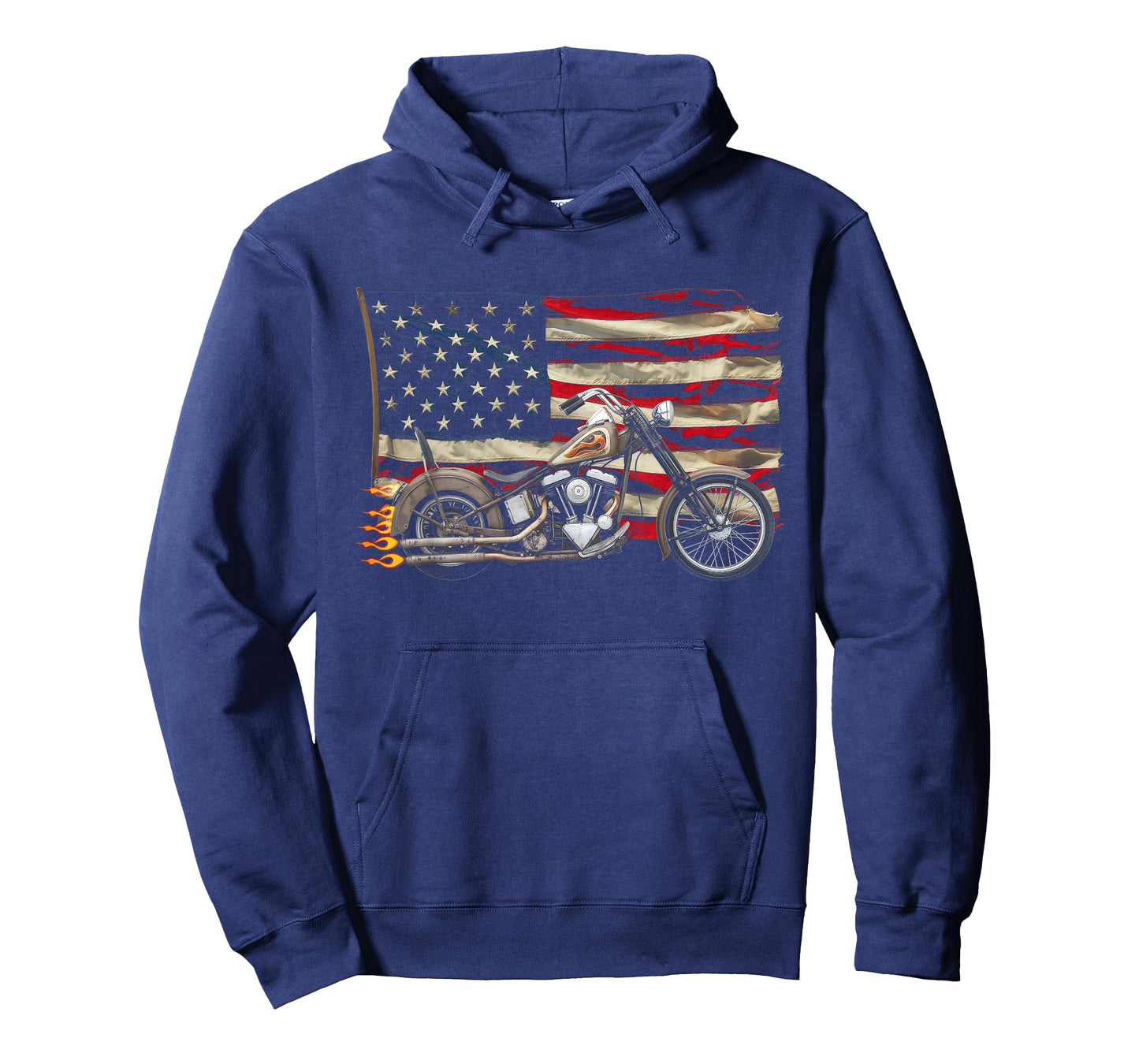American Flag Motorcycle Tshirt USA Flag Biker Retro T-Shirt