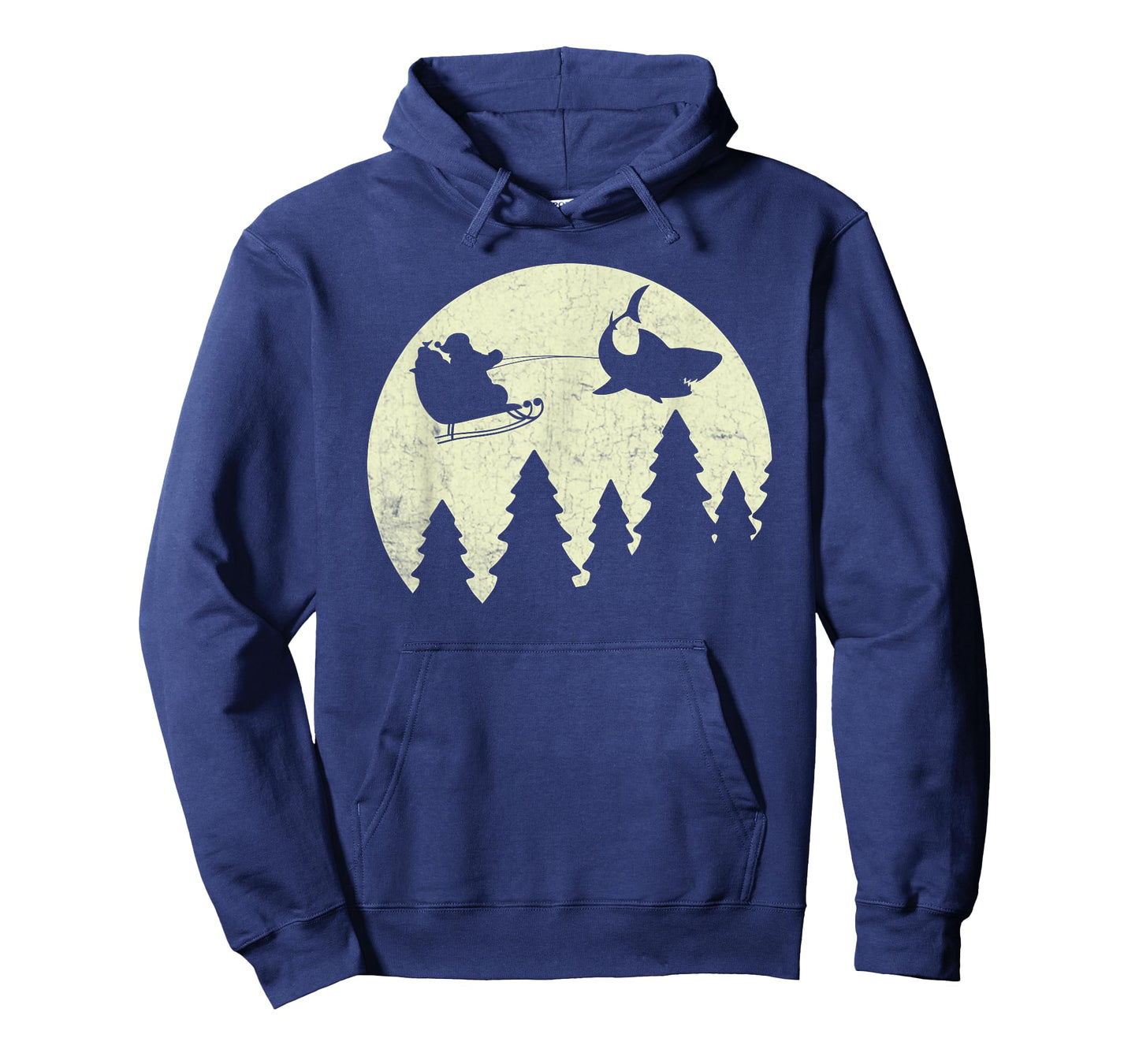Santa Claus Shark Sleigh Christmas Funny T-Shirt
