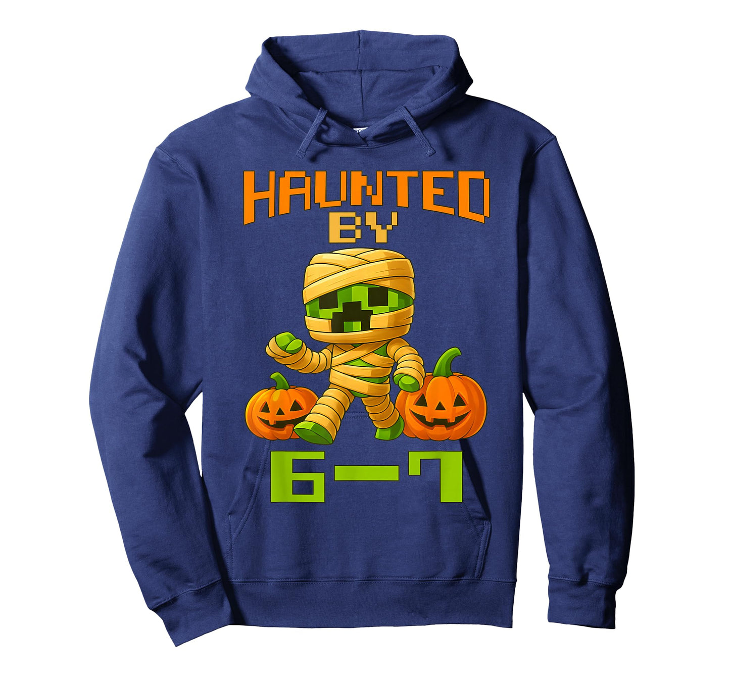 Haunted by 67 Funny Gamer Pixel Pumpkin Mummy Halloween T-Shirt