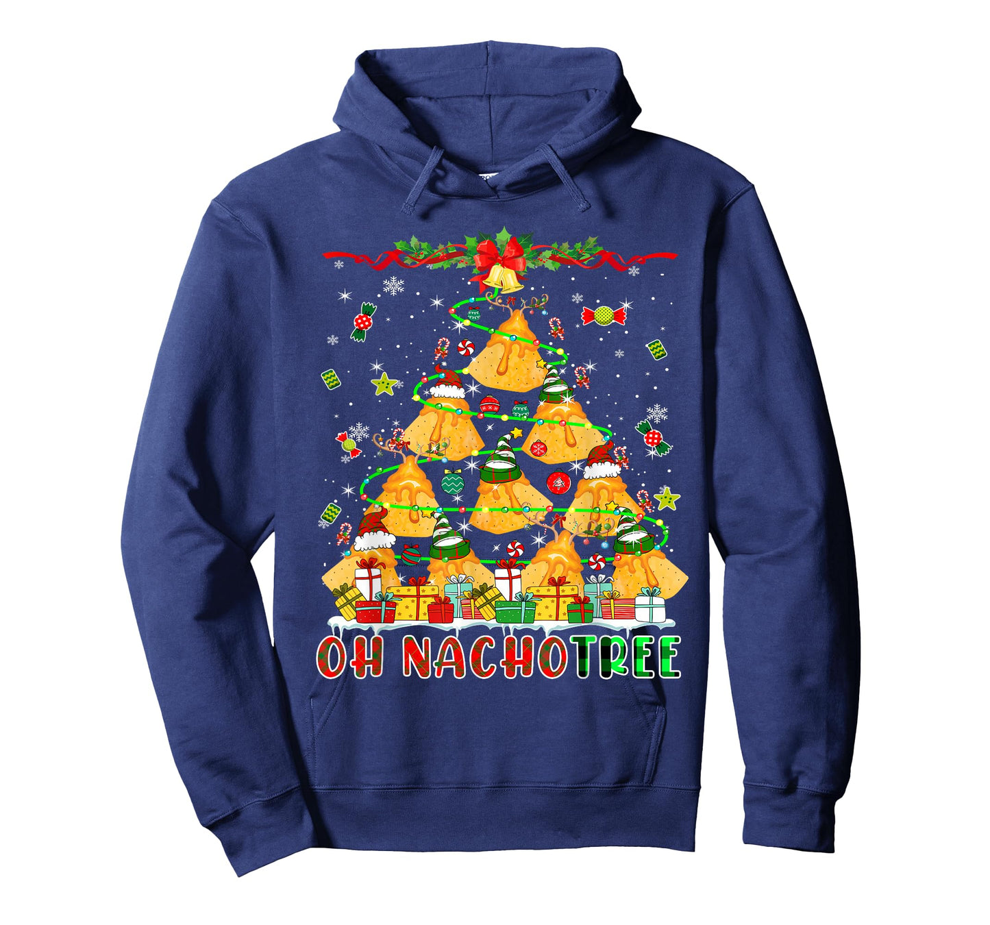 Nacho Christmas Tree Santa Reindeer Elf Mexican Nachos Lover T-Shirt