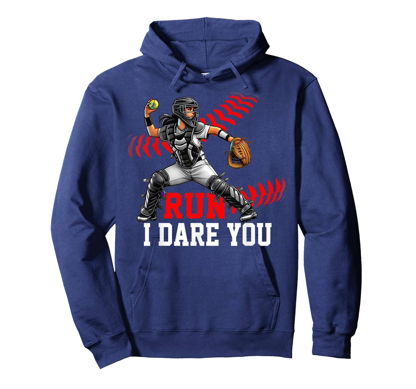 Softball Catcher Run I Dare You Design for Girls & Women T-Shirt