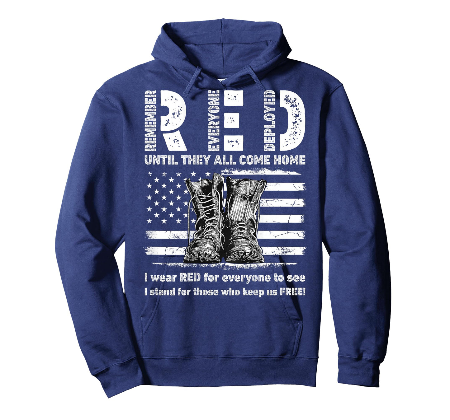 Red Friday Military USA Flag Until They Come Home On Back T-Shirt