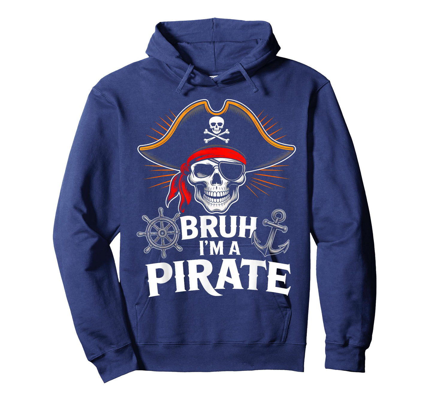 Bruh I'm a Pirate Skull Bandana Halloween Costume Boys Kids T-Shirt