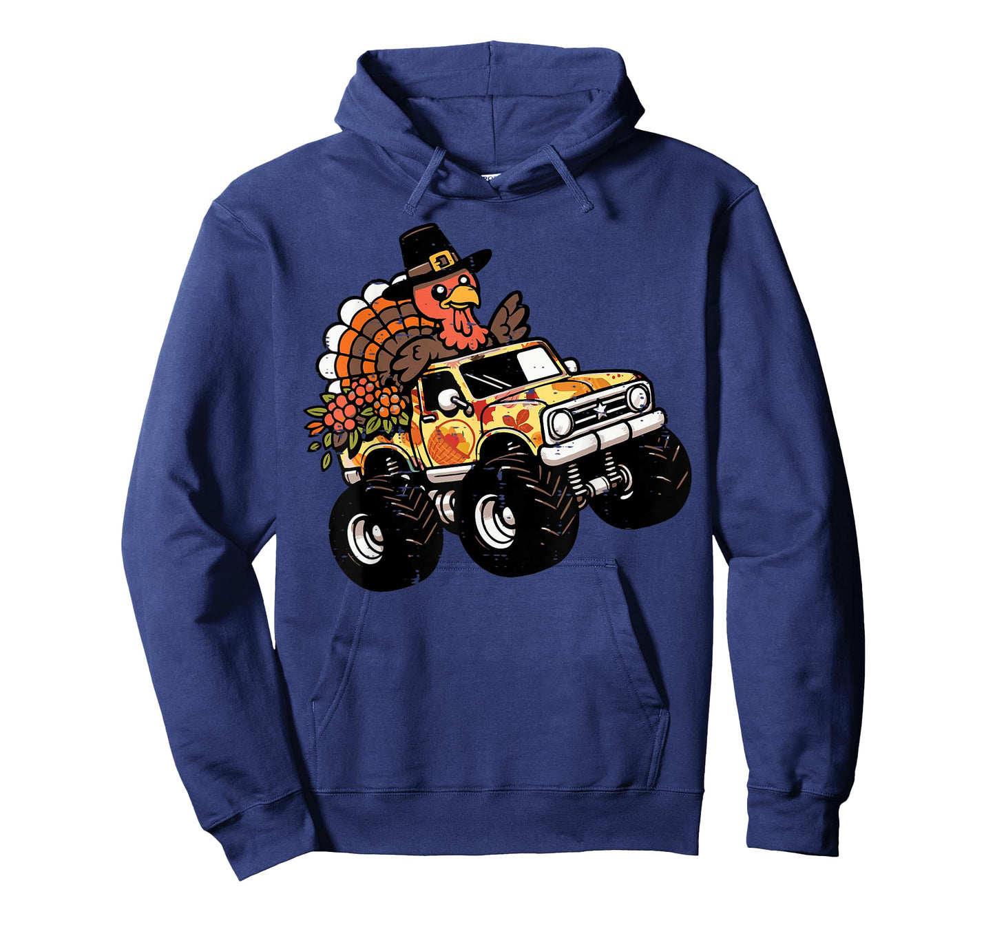 Thanksgiving Turkey Monster Truck Fall Toddler Boys Kids T-Shirt