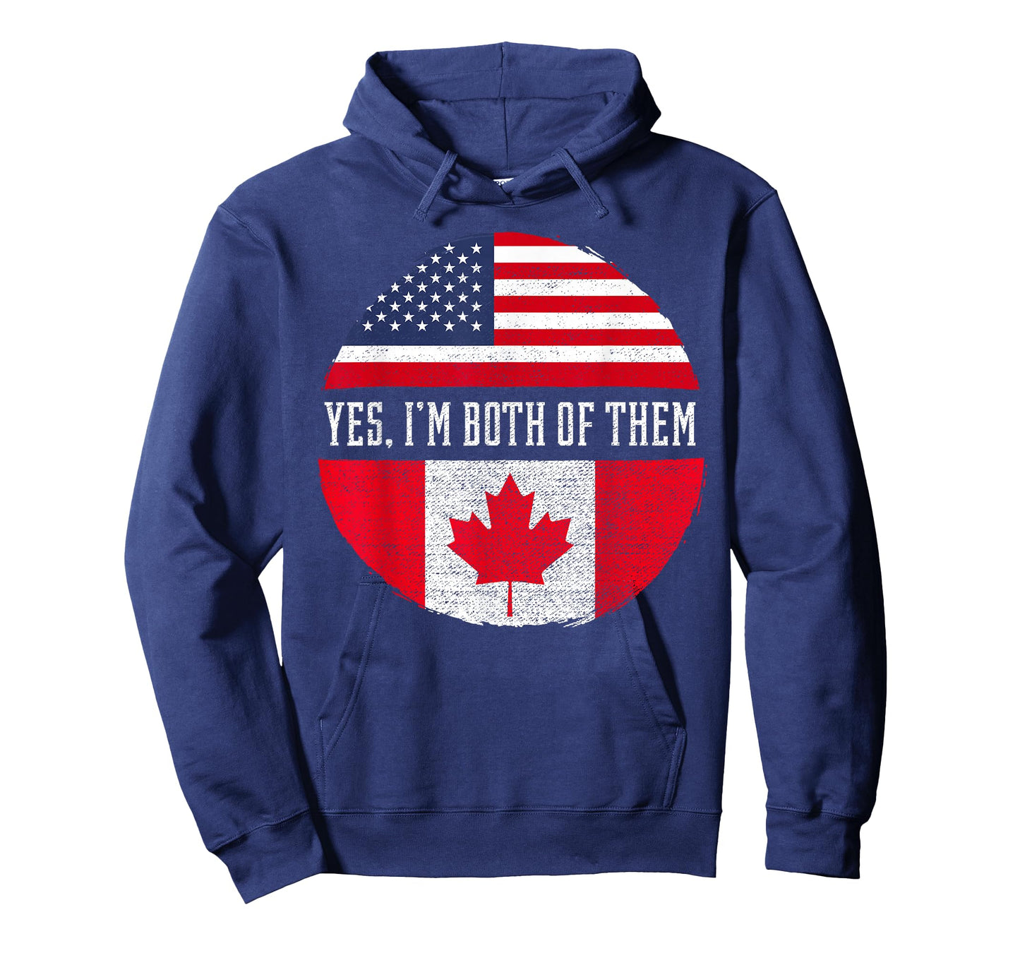 Yes, I'm Both Of Them Proud USA America Canada Flag Gift T-Shirt