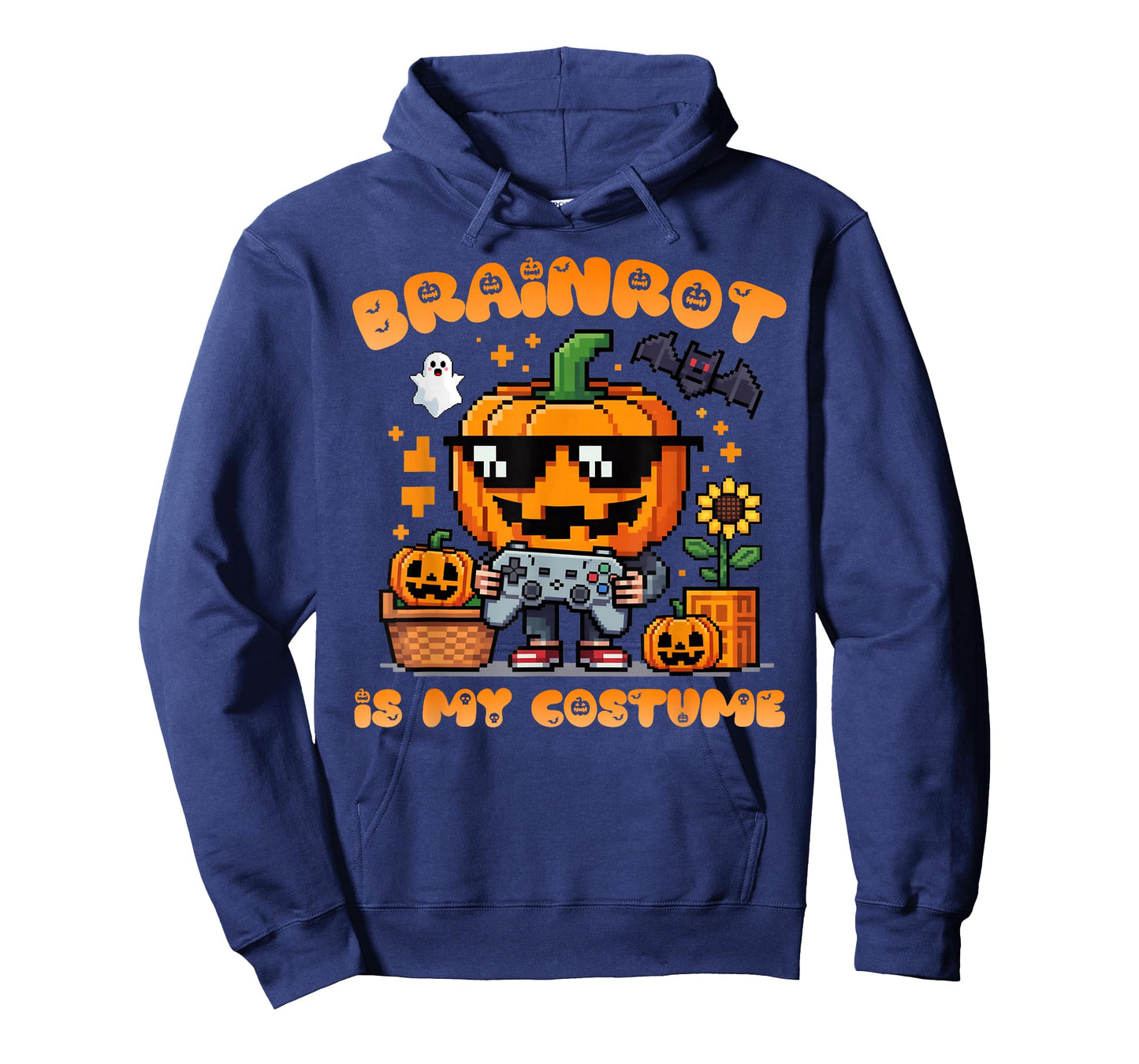 Brain Rot Halloween Shirt Kid Pumpkin Brainrot Gamer Costume T-Shirt