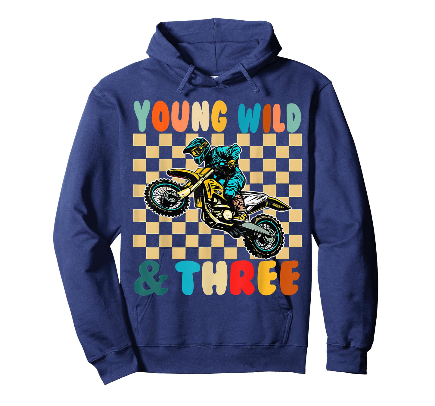 Kids 3rd Birthday Monster Motorcycle Young Wild and Three T-Shirt