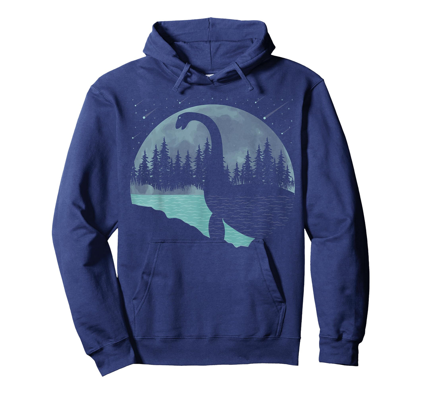 Loch Ness Monster Graphic Full Moon Trees And Stars! Nessie T-Shirt