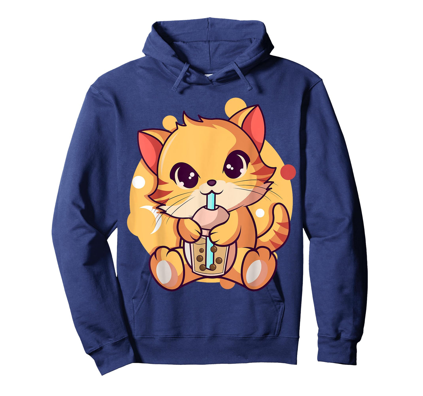 Kawaii Anime Cat Drinking Boba Tea Cat Bubble Tea T-Shirt for Men Women Girls Kids