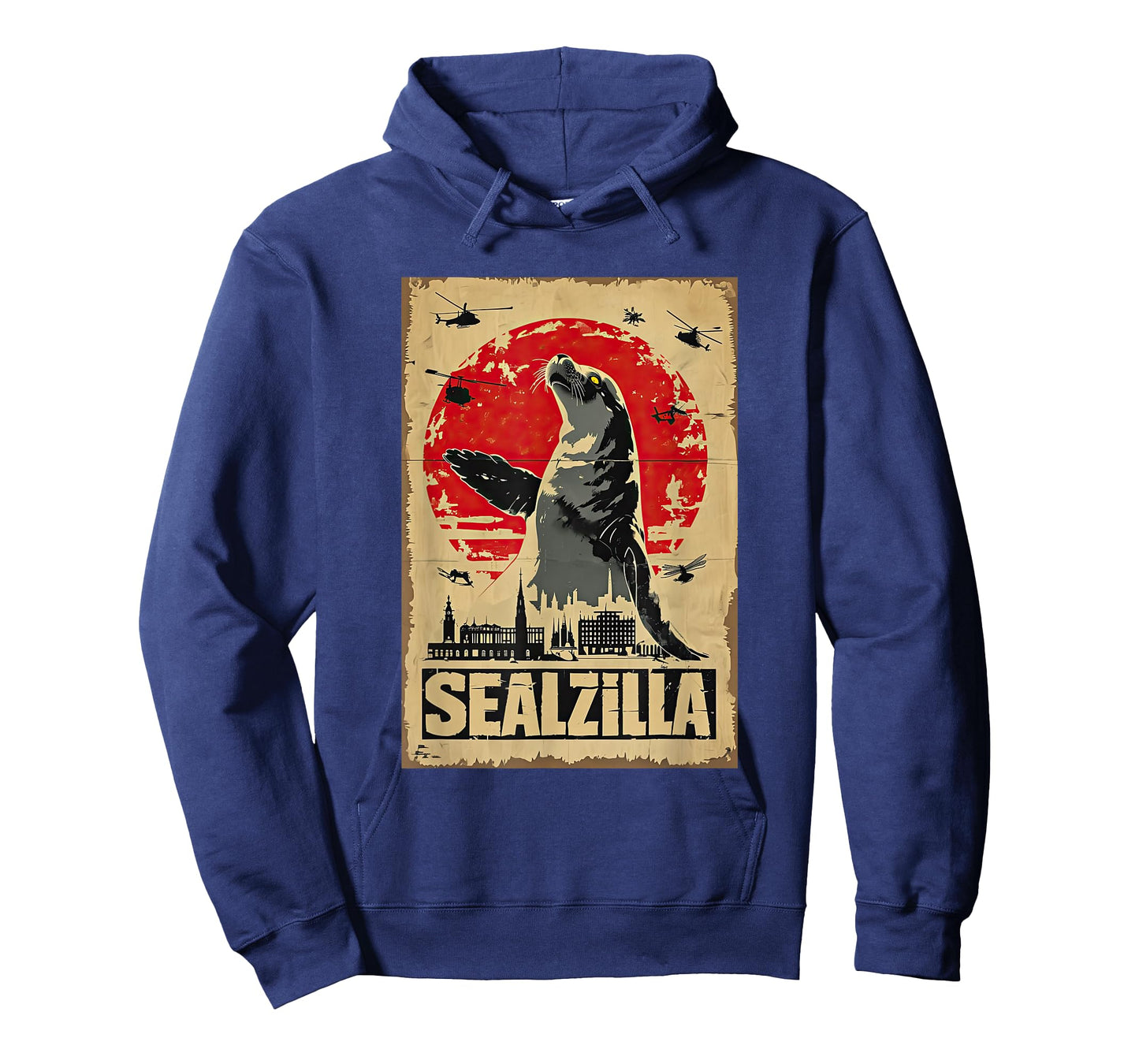 Sealzilla Vintage Monster Berlin Skyline Japanese Art Seal T-Shirt