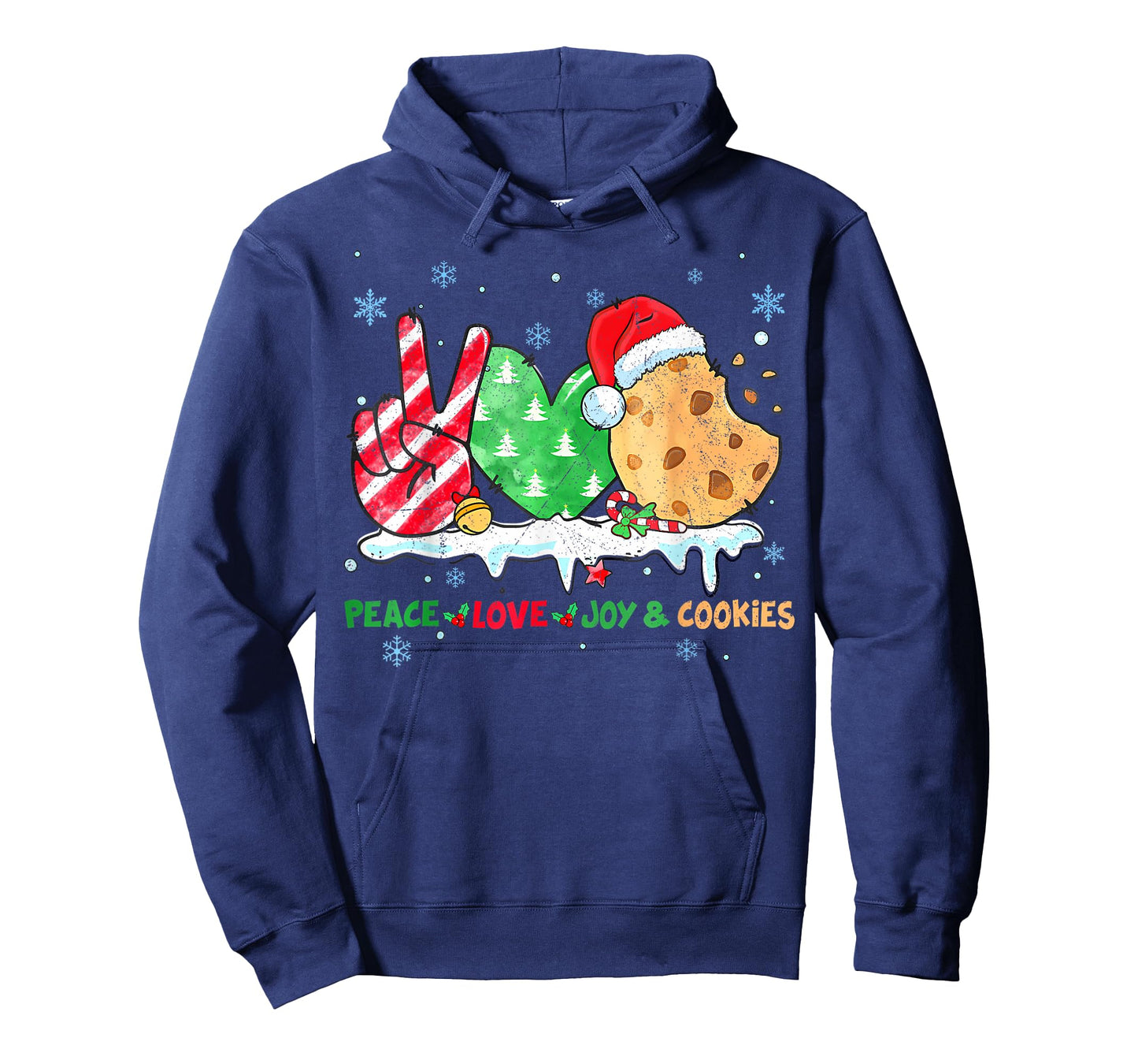 Peace Love Joy And Cookies Funny Christmas Holiday ing T-Shirt