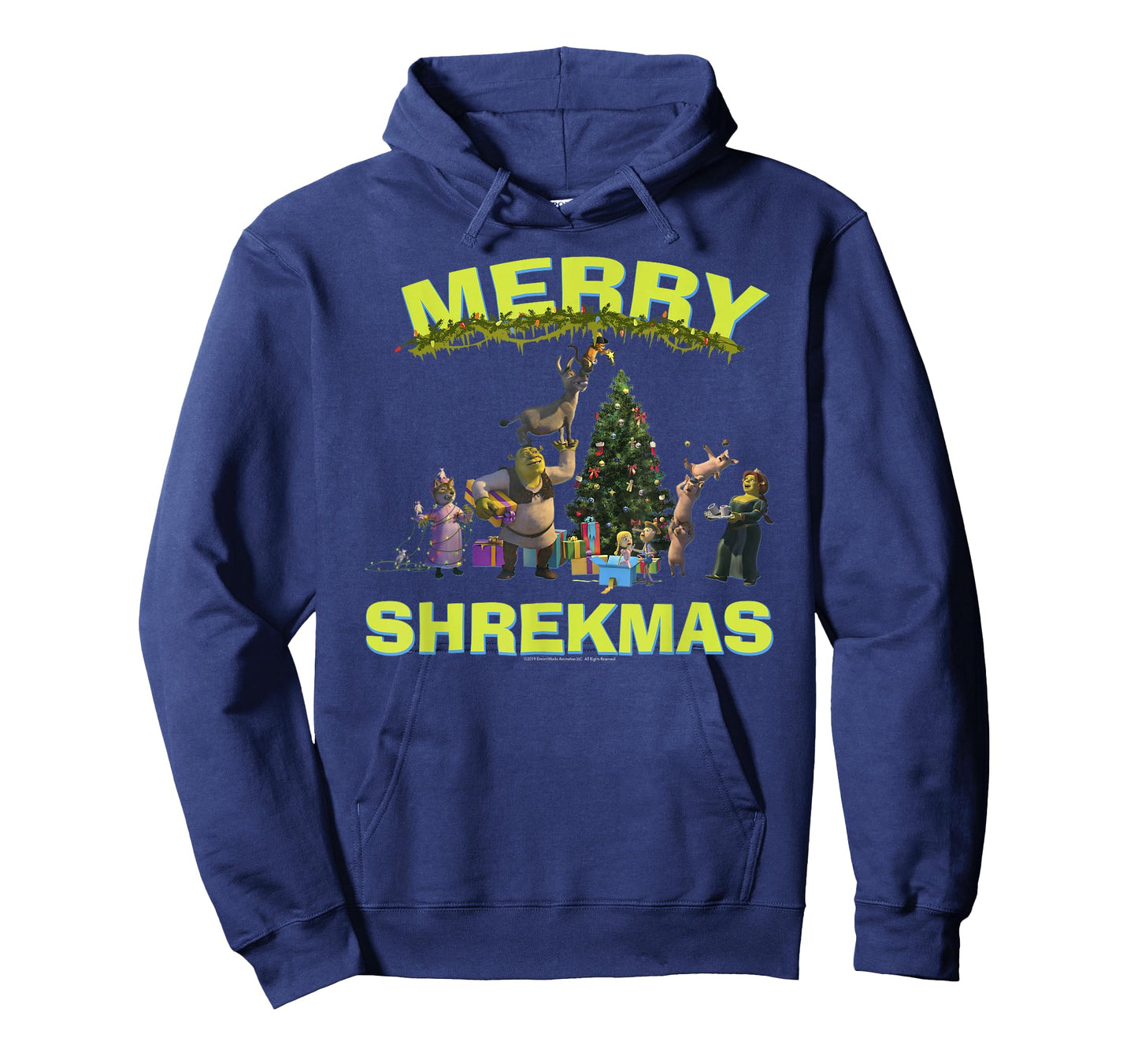 Shrek Group Shot Friends Merry Shrekmas Bold Holiday Text T-Shirt