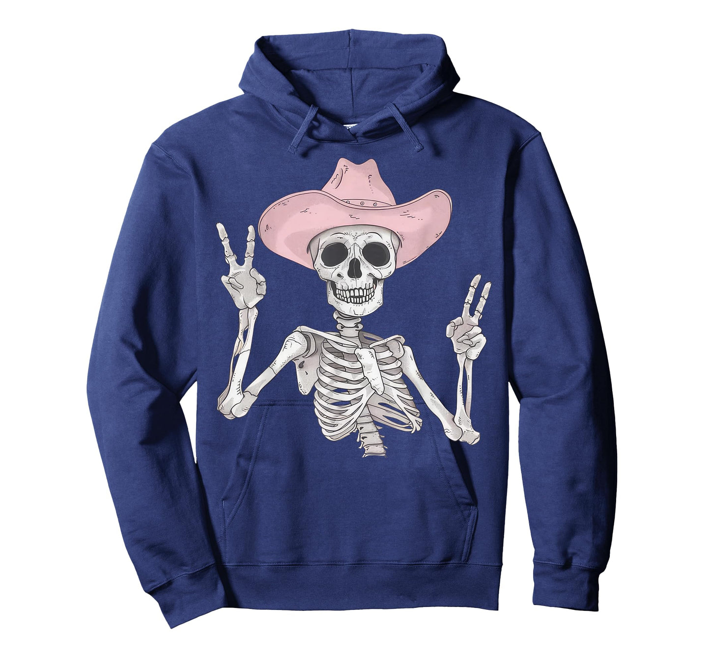 Skeleton Peace Sign Cowboy Hat Western Mexican Halloween T-Shirt