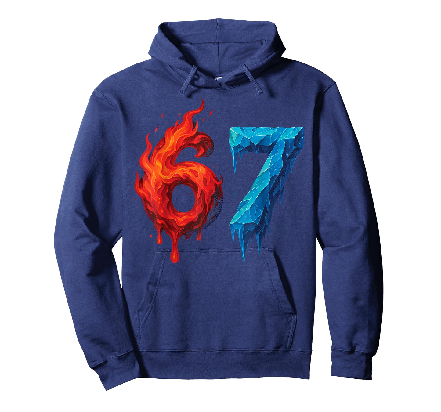 67 Six Seven 6-7 Flaming Ice - Funny Teen Kids Brainrot Meme T-Shirt