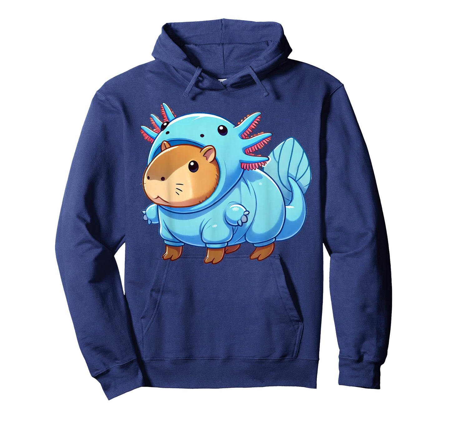 Kawaii Capybara Axolotl Costume Apparel Unisex-Adults, Unisex-Kids Black Small Short Sleeve Cotton 65%, Polyester 35% T-Shirt