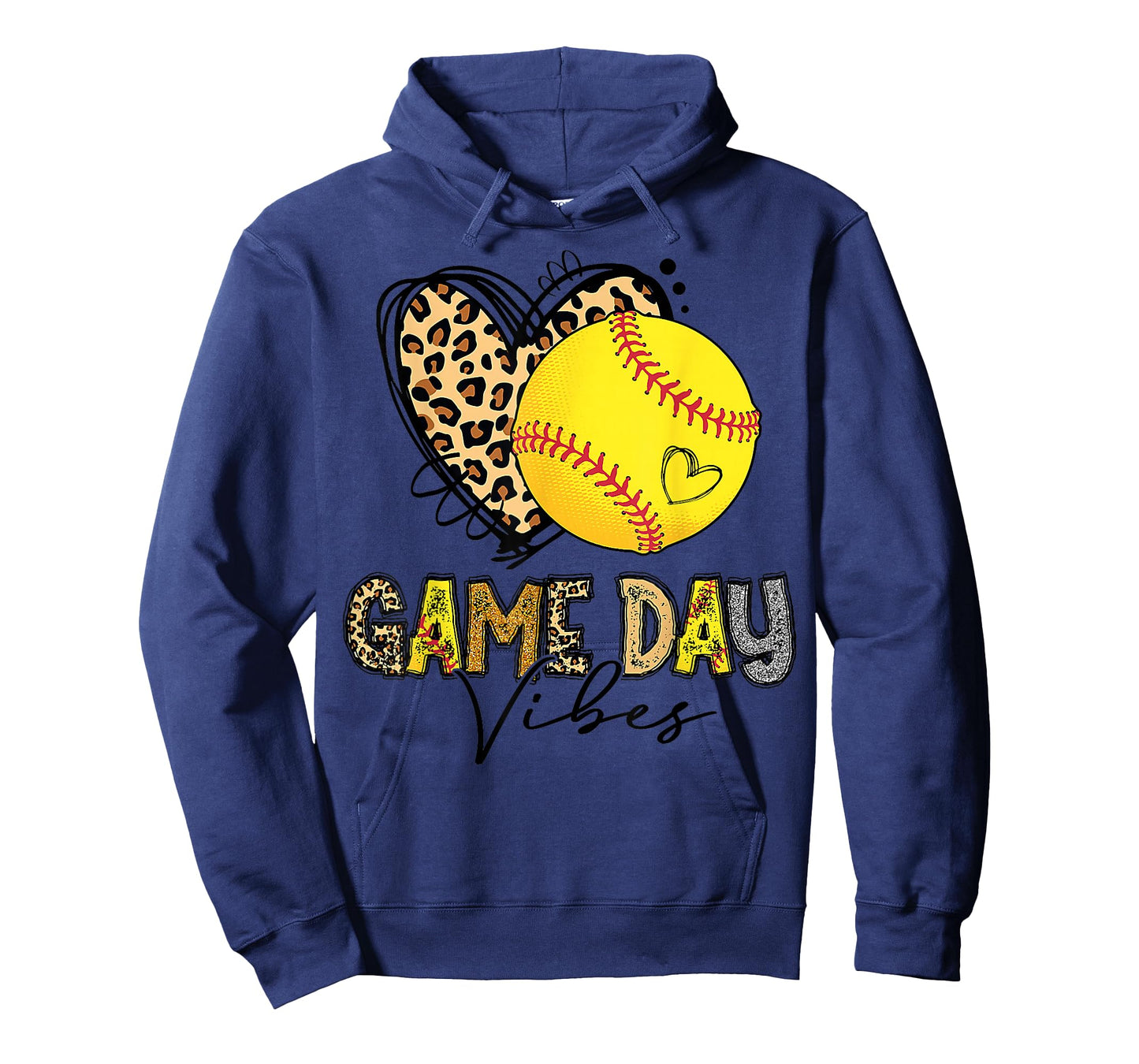 Bleached Softball Game Day Vibes Leopard Heart Headband Mom T-Shirt