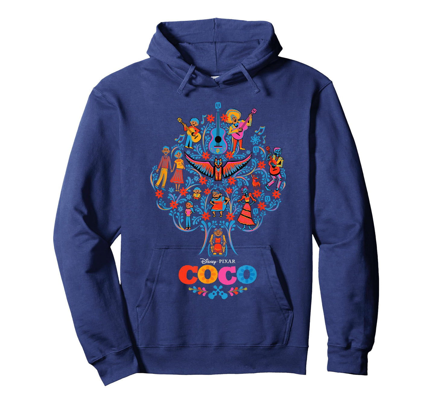 Disney Pixar Coco Iconic Colorful Family Tree Chest Poster T-Shirt