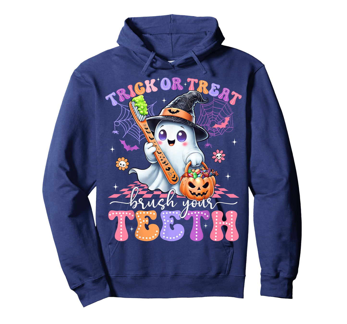 Retro Halloween Trick Or Treat Brush Your Teeth Cute Dentist T-Shirt