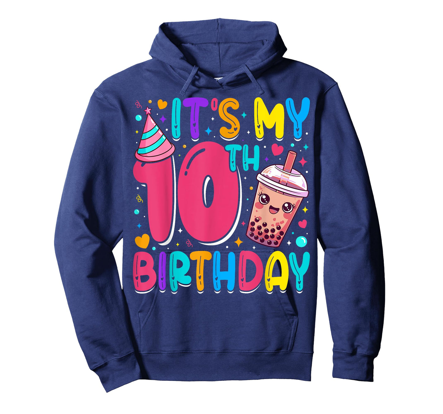 It's My 10th Birthday Bubble Boba Tea Party 10 Year Old Girl T-Shirt