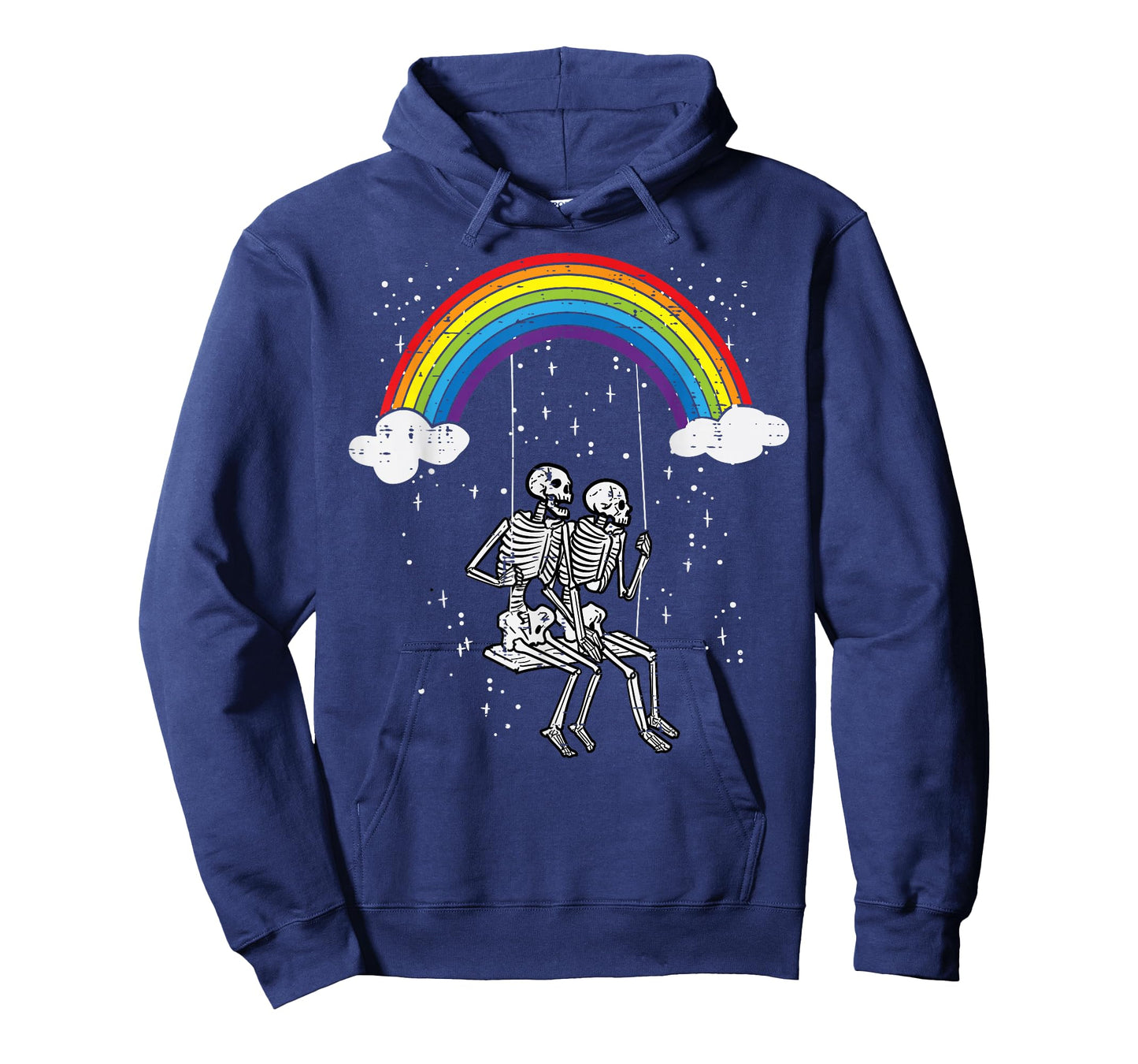 Halloween Skeletons Couple Rainbow Swing Costume Women Men T-Shirt