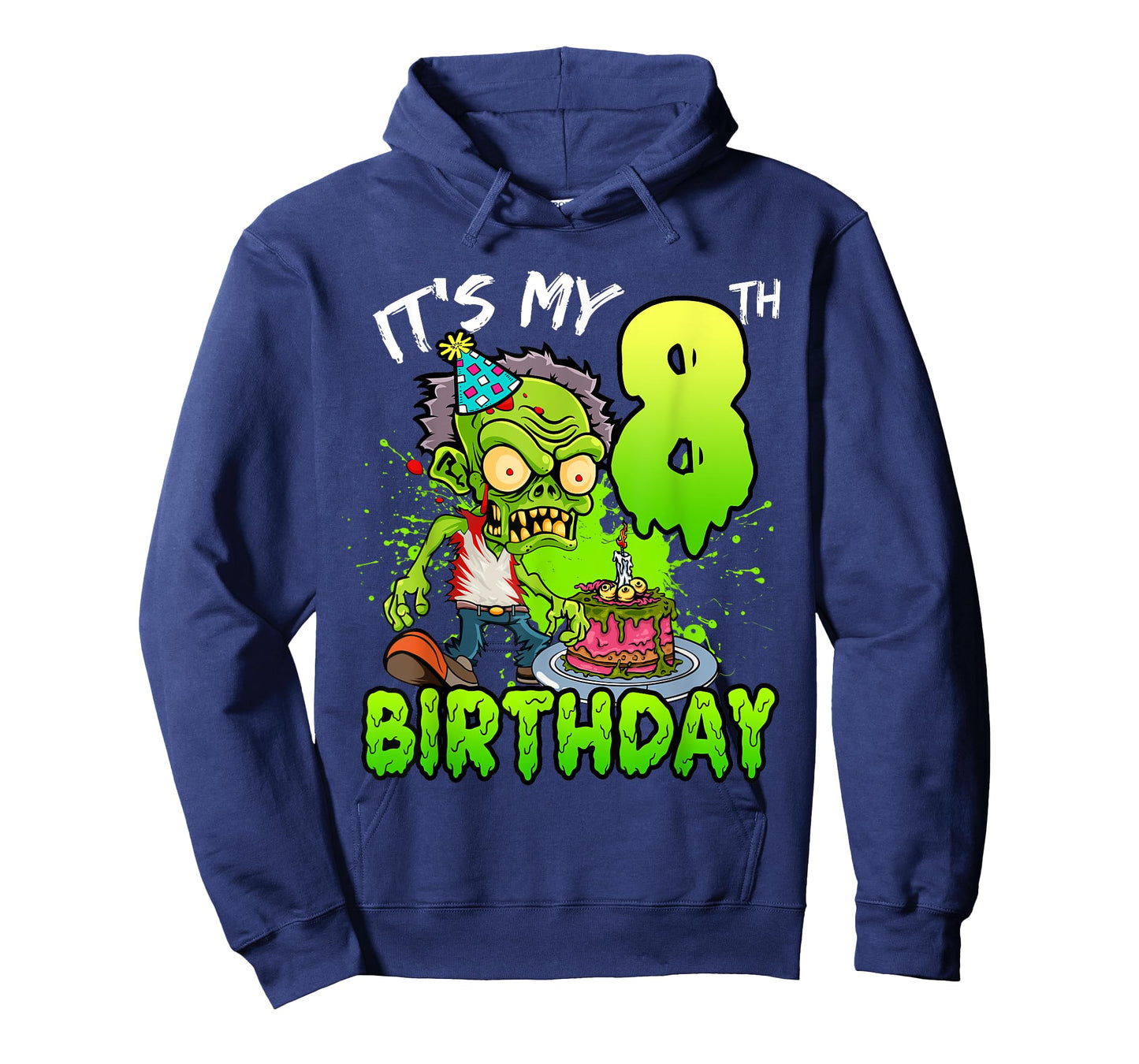 It's My 8th Birthday Zombie Lover 8 Year Old Boys Girls T-Shirt