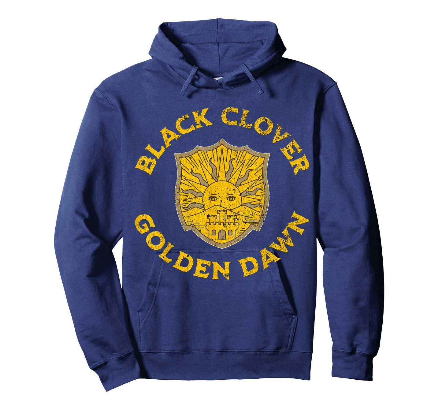 Distressed Black Anime Clover Sun Dawn T-Shirt