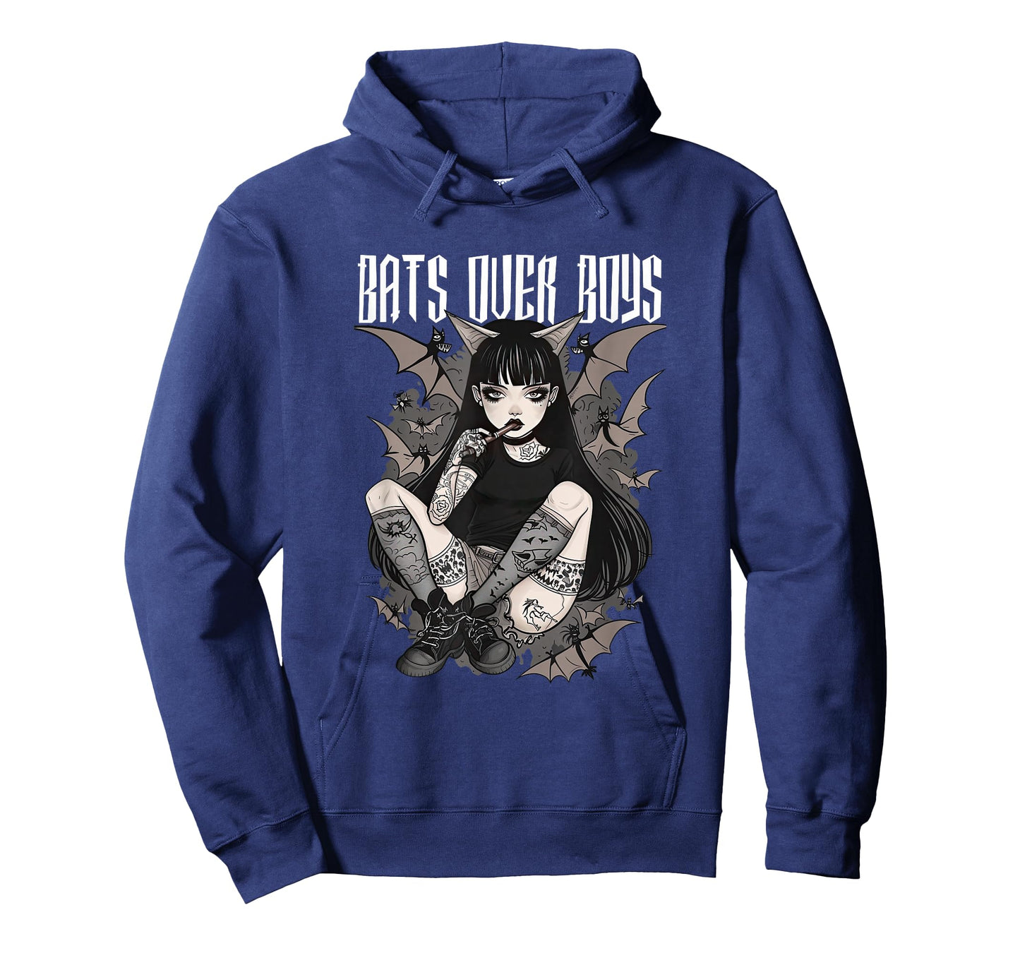 Bats Over Boys Quote Dark Aesthetic Spooky Gothic Anime Girl T-Shirt