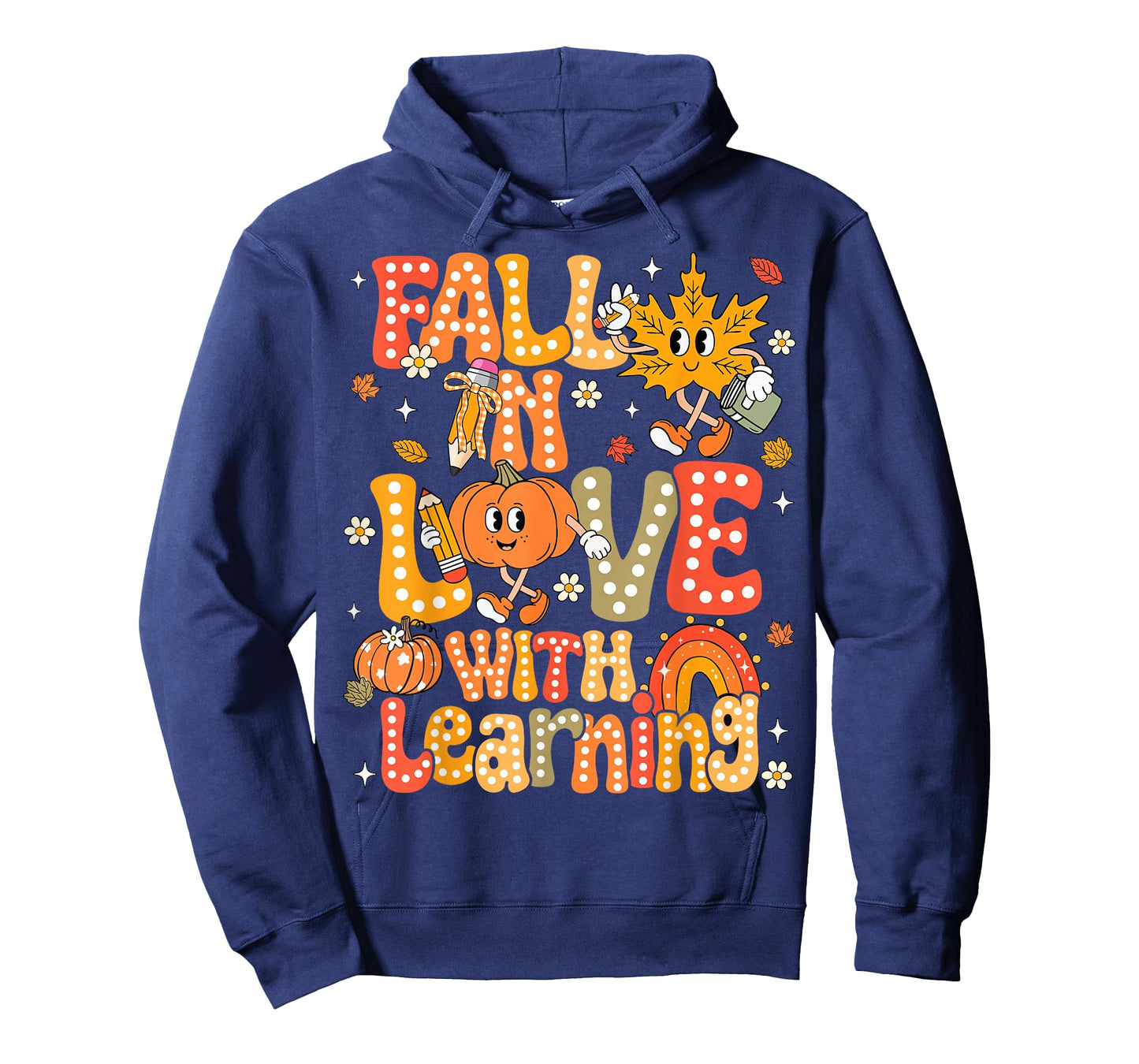 Fall In Love With Learning Autumn Thanksgiving Pumpkin Kids T-Shirt
