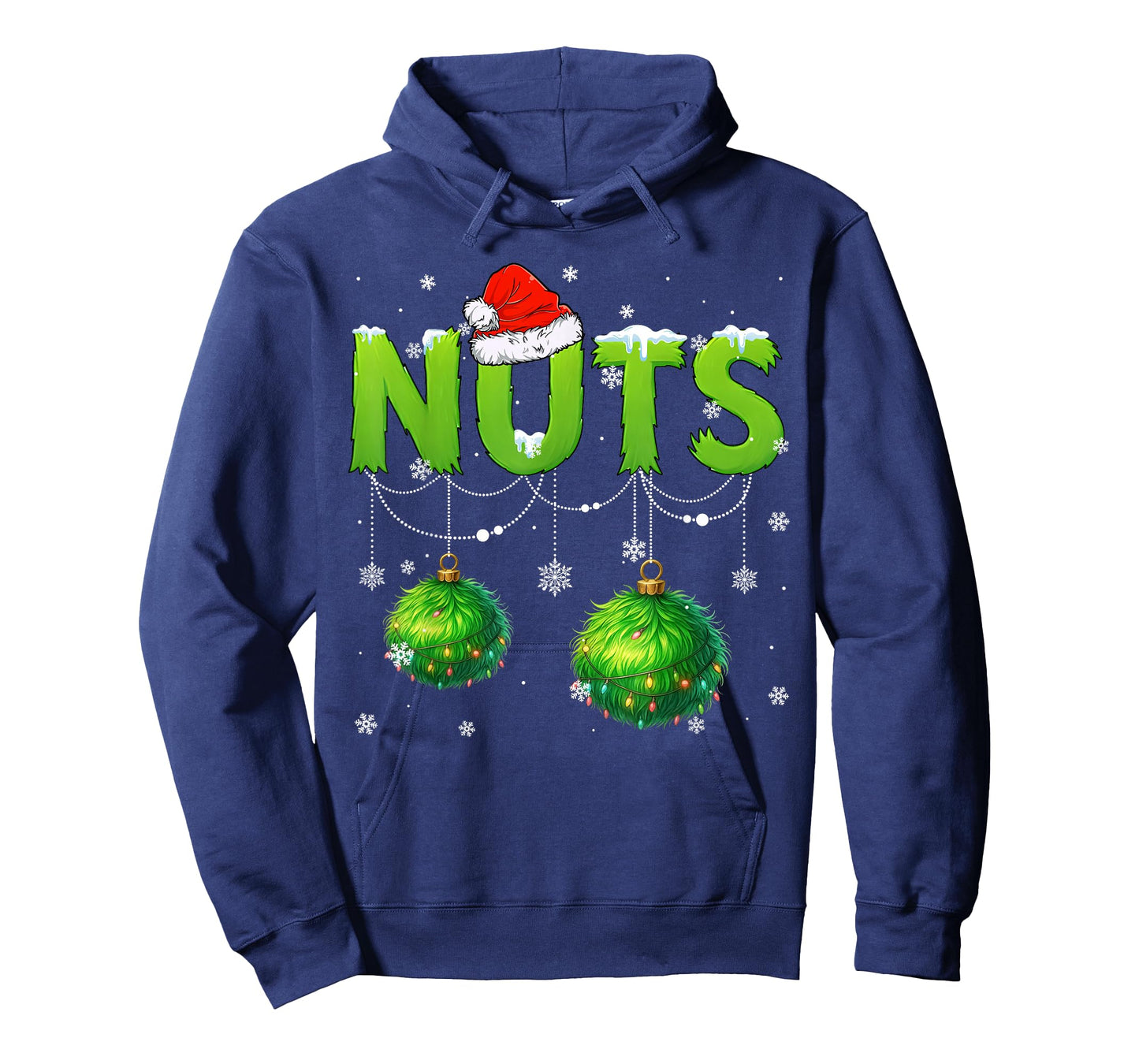 Funny Nuts Santa Hat Christmas Xmas Men Women T-Shirt