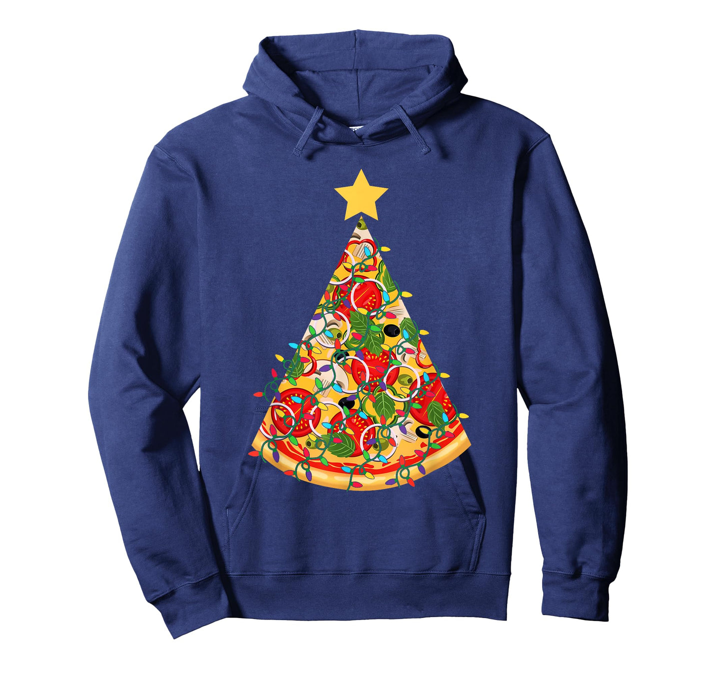 Pizza Christmas Tree Lights Xmas Funny Crustmas Pepperoni T-Shirt