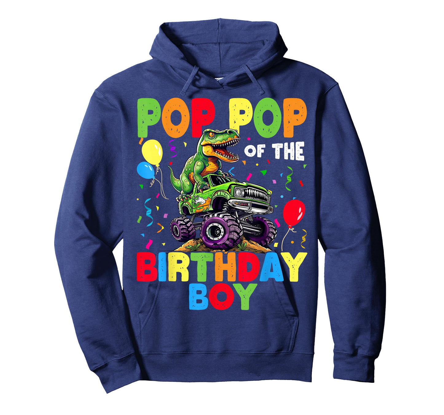 Pop Pop Of The Birthday Boy Dinosaur T-Rex Monster Truck T-Shirt