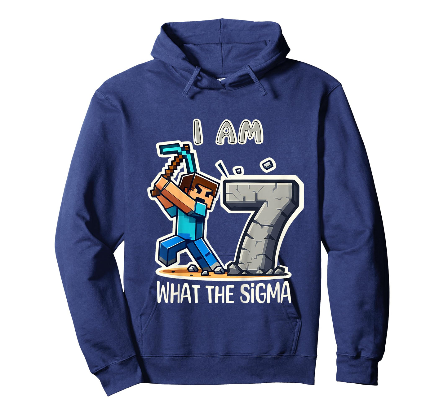Kids 7 Years Old Sigma Pixel Art Mining Gamer Birthday T-Shirt