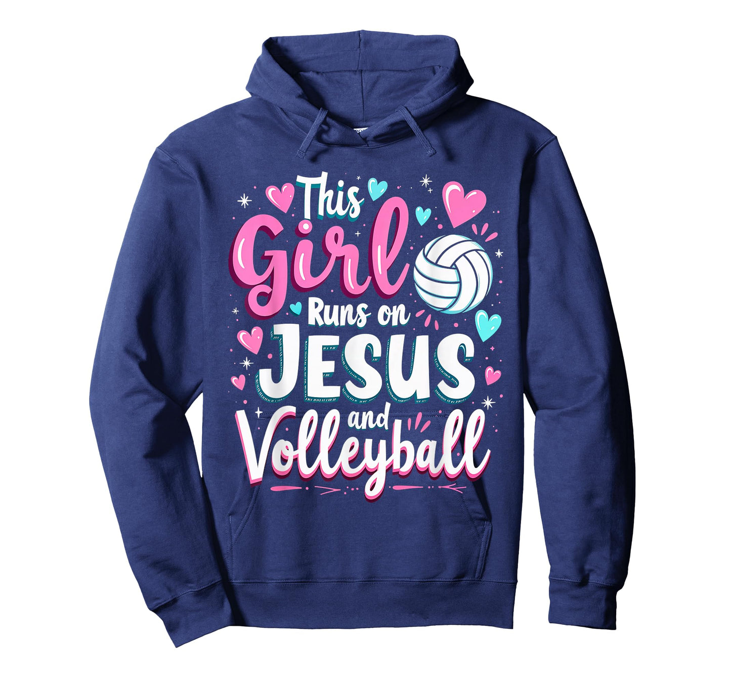 Christian Volleyball This Girl Runs On Jesus and Volleyball T-Shirt