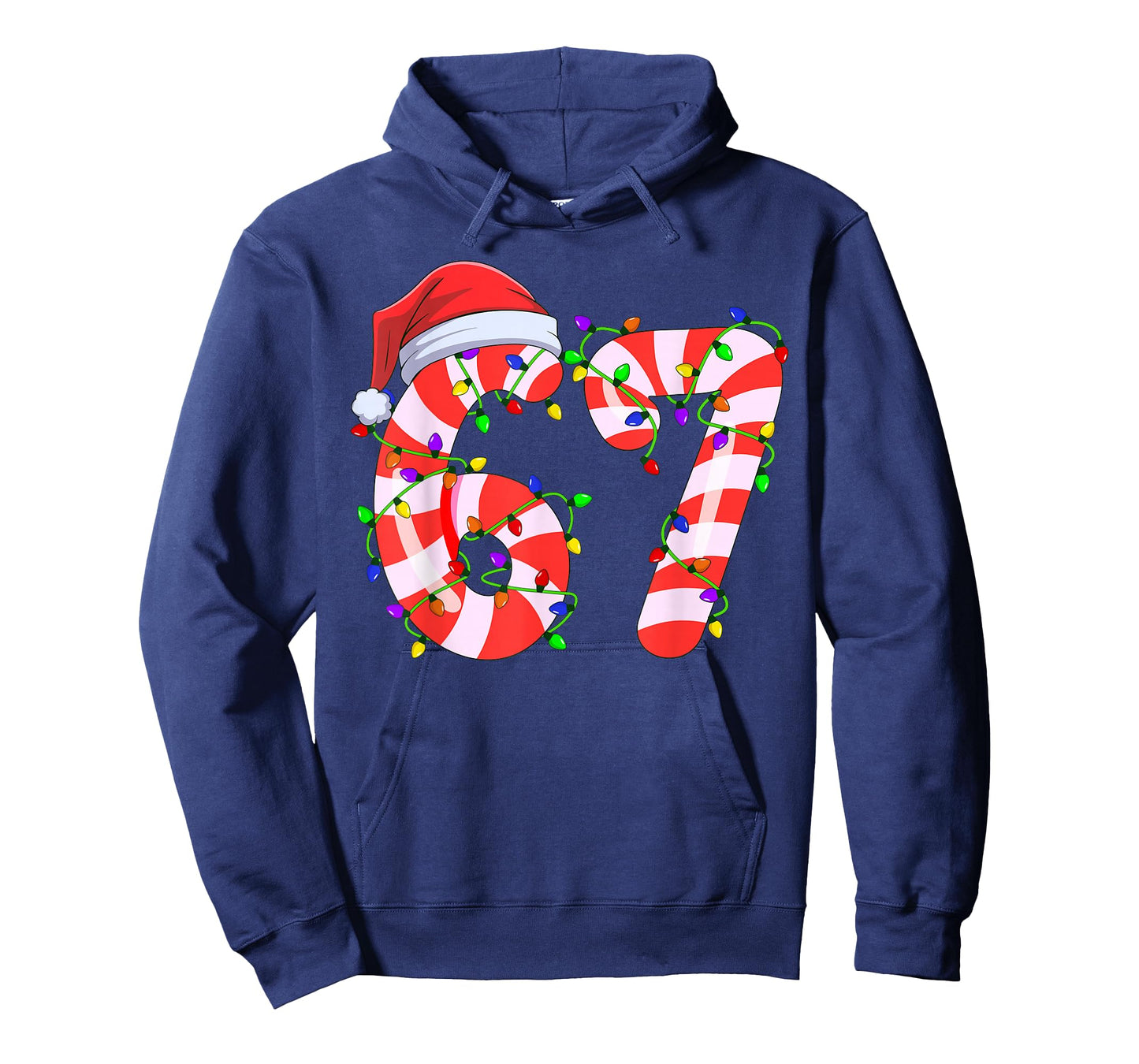 Viral 67 Candy Canes Santa Light Holiday Kids Humor T-Shirt