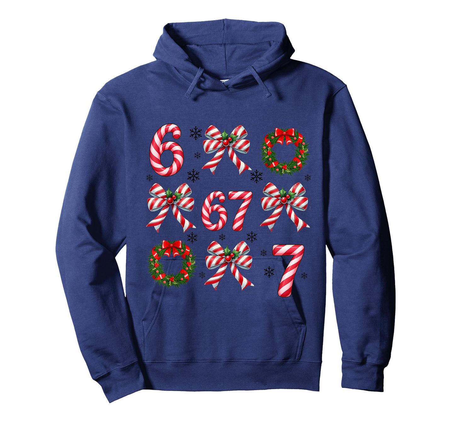 Coquette Bows Candy Cane 67 Meme Slang Christmas Decorations T-Shirt