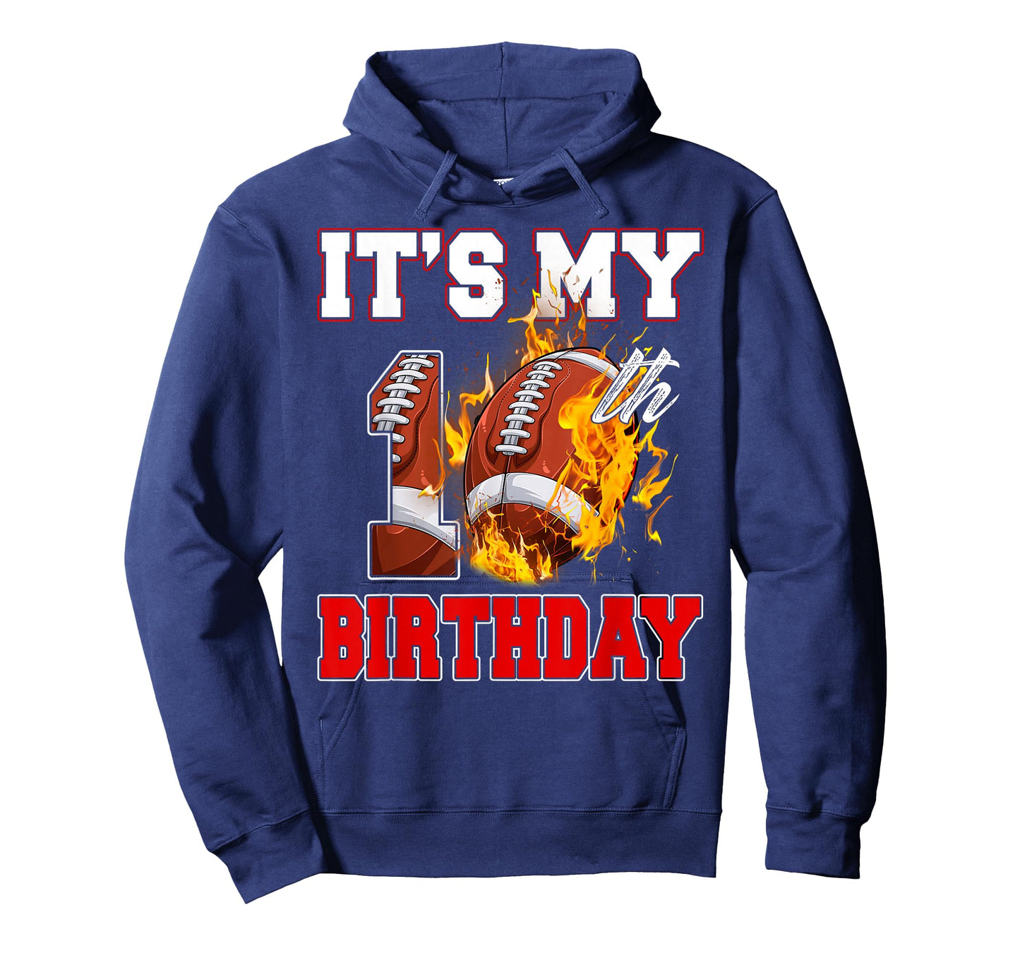 Funny It's My 10th Birthday 10 Years Old Football Ball Boys T-Shirt