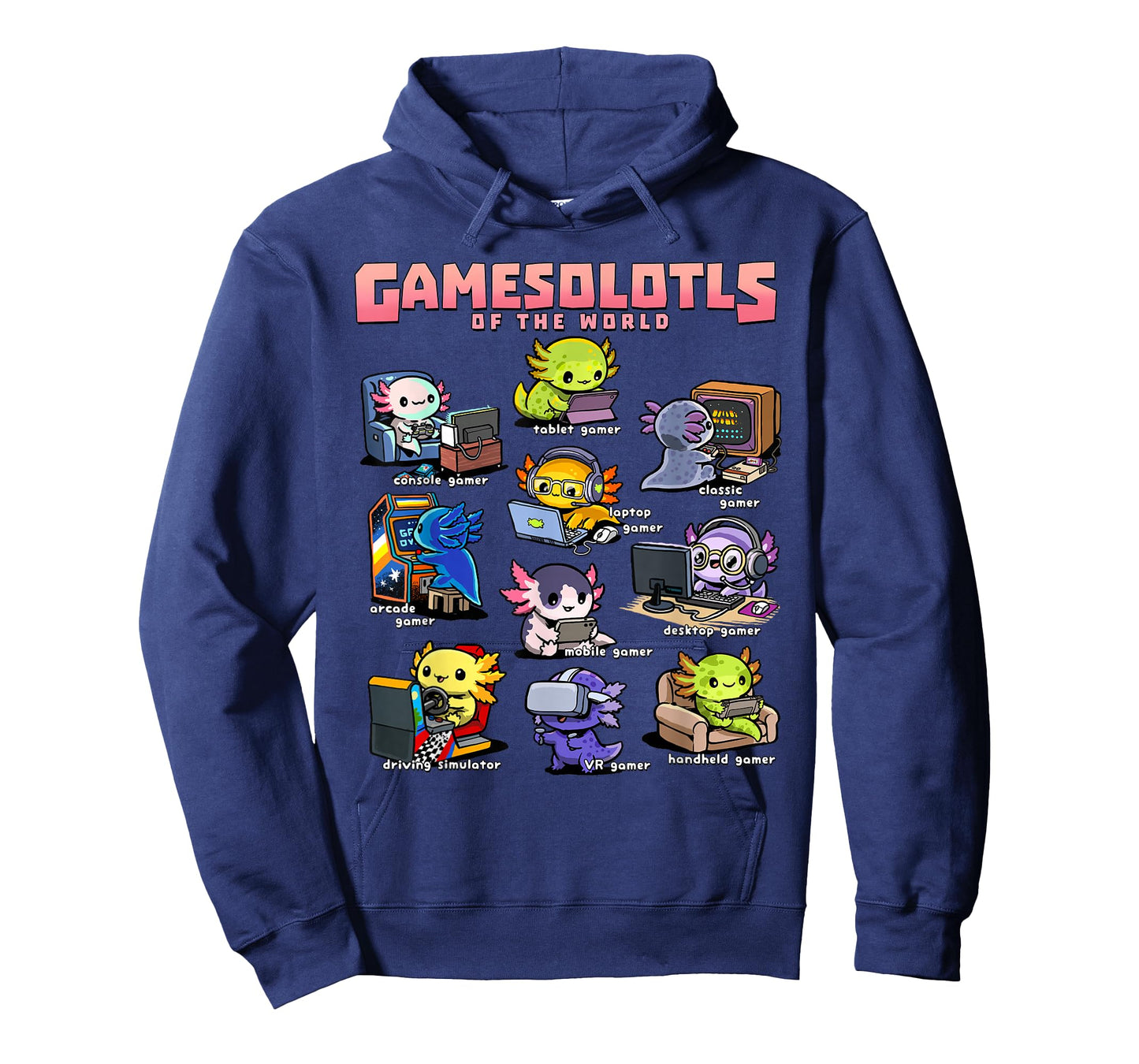 Gamesolotls of the World - Diverse Gamer Axolotl Collection T-Shirt