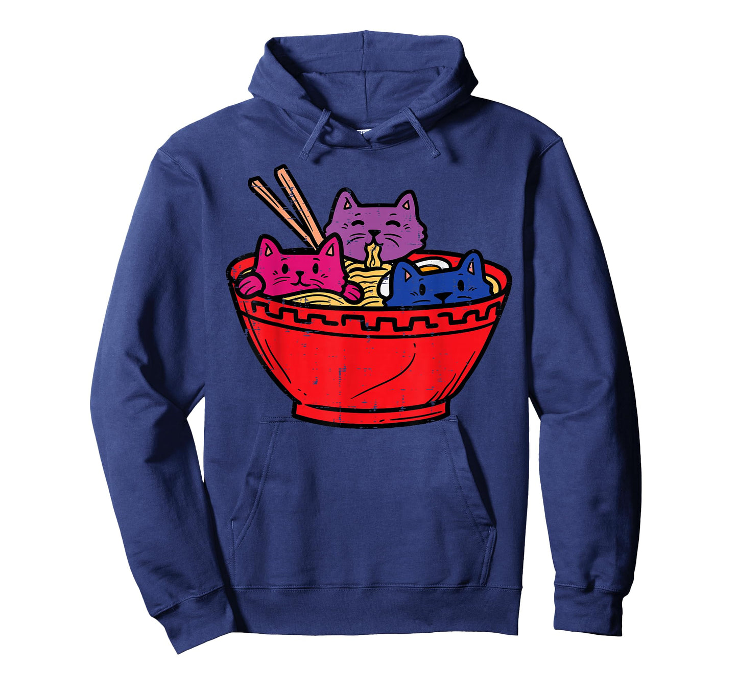 Cats in Ramen Anime Food LGBTQ Bisexual Flag Gay Pride Bi T-Shirt